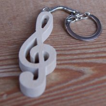 nyckelring, musiker present, handgjord massivt trä, körsbärsträ, original musiker present