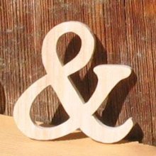 skylt och, massivt trä ampersand att hålla fast på, handgjord, scrapbook utsmyckning, deco