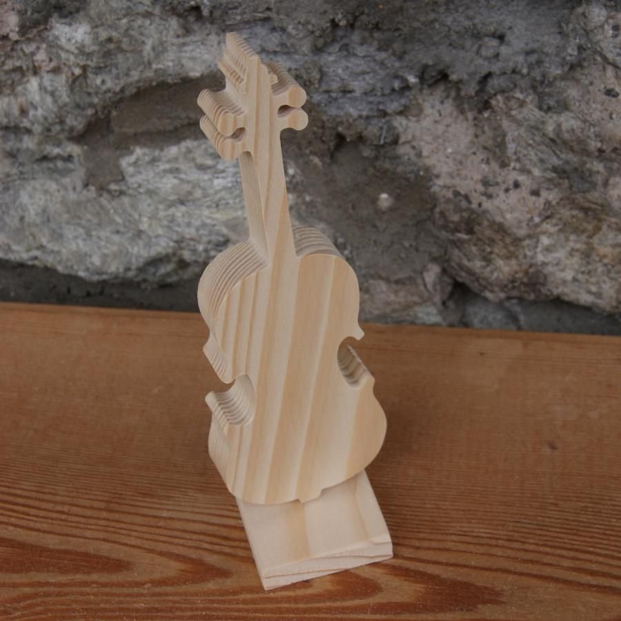 träviolin höjd 20cm inredning, festlig bordscentral, handgjord