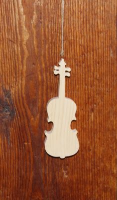 träfiol ht15cm, musikalisk dekoration, musiker present, handgjord