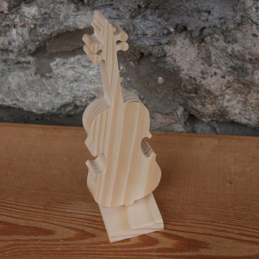 violin monterad på massivt trä bröllopsdekoration handgjord gåva violinist